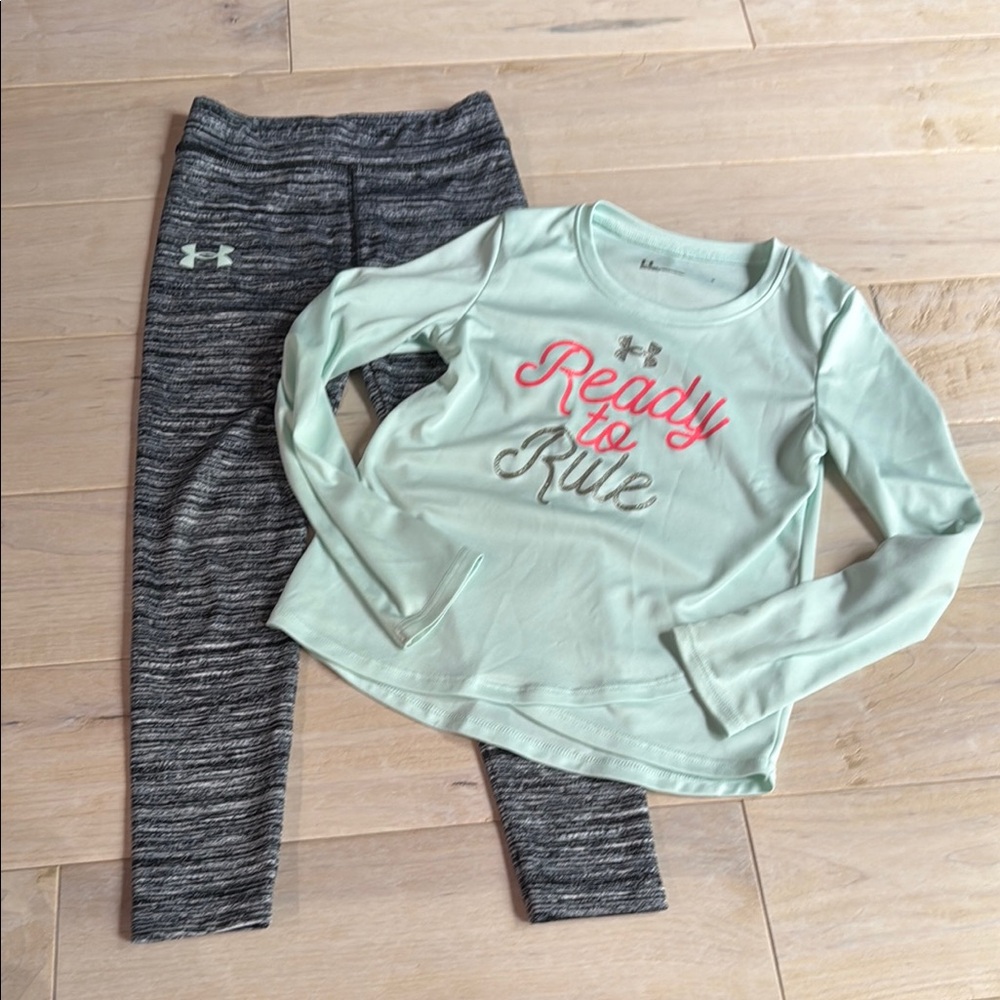 Under Armour Mint and Gray Kids' Set